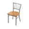 Holland Bar Stool Co 610 Contessa 18" Chair with Anodized Nickel Finish and Medium Oak Seat 61018ANMedOak - alternate 1